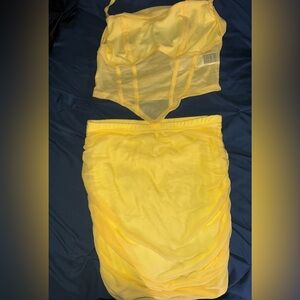 SHEIN Yellow Mini Dress